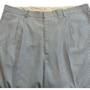 Giorgio Inserti Mens Seersucker Stripe Pants Blue White Big & Tall Pics for Size